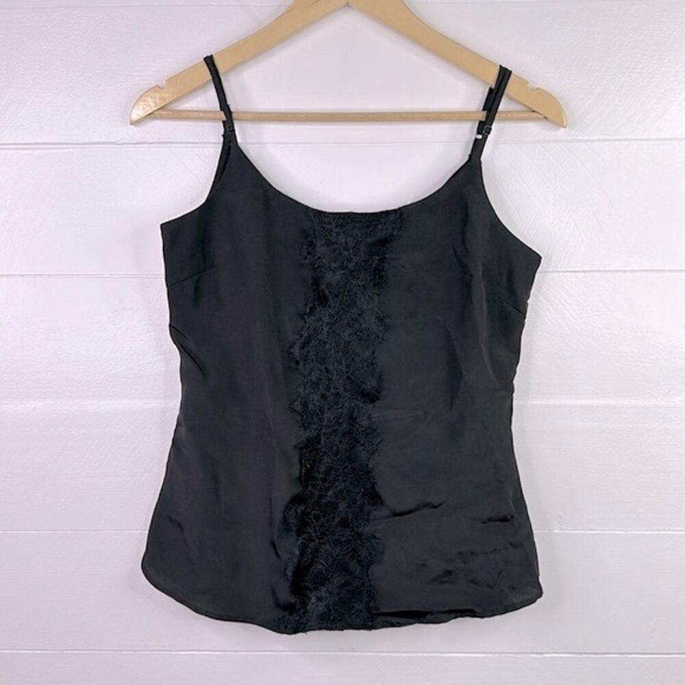KARDASHIAN KOLLECTION Black Lace‎ Camisole Spaghetti Strap Shirt Top Size XS